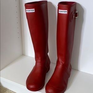 Red hunter boots